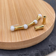 Бусина песочные часы сталь 8 мм, цвет золото 18К