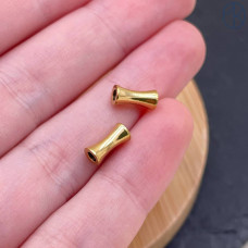 Бусина песочные часы сталь 8 мм, цвет золото 18К