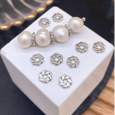 Бусина плетеная, цвет серебро 6х1 мм 