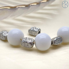 Бусина прямоугольник фриформ, цвет серебро 6х5 мм