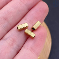Бусина прямоугольник сталь 7х2 мм, цвет золото 18К Бусина прямоугольник сталь 7х2 мм, цвет золото 18К