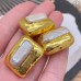 Бусина прямоугольник жемчуг барокко, цвет серебро ~ 27 мм 