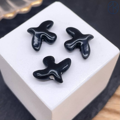 Бусина птица, цвет черный 17 мм