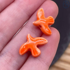 Бусина птица, цвет оранжевый 17 мм Бусина птица, цвет оранжевый 17 мм