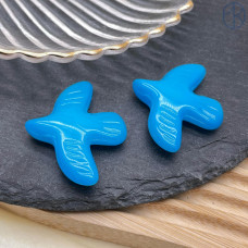 Бусина, птица голубая 32х42 мм