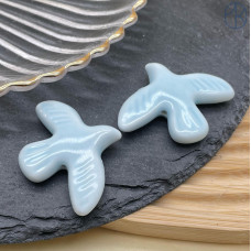 Бусина птица, керамика, цвет голубой 40х30 мм