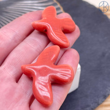 Бусина птица, керамика, цвет красно-коричневый 40х30 мм