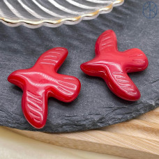 Бусина, птица красная 32х42 мм