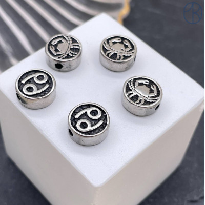 Бусина Рак сталь 10 мм