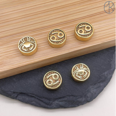 Бусина Рак сталь, цвет золото 10 мм