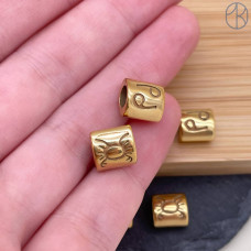 Бусина Рак сталь, цвет золото 9 мм