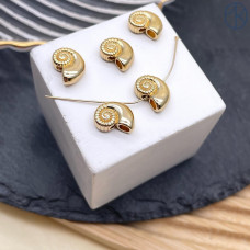 Бусина ракушка, цвет золото 10х7 мм 