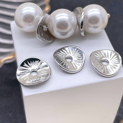 Бусина-разделитель, цвет серебро 13х12 мм