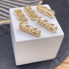 Бусина-разделитель на 3 ряда, Цвет золото, 7х19 мм 