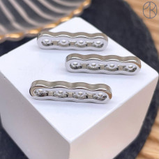 Бусина-разделитель на 4 ряда, цвет серебро 25х7 мм 