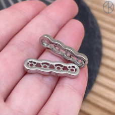 Бусина-разделитель на 4 ряда, цвет серебро 25х7 мм 