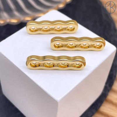 Бусина-разделитель на 4 ряда, цвет золото 25х7 мм 