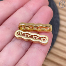 Бусина-разделитель на 4 ряда, цвет золото 25х7 мм 