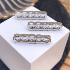 Бусина-разделитель на 5 рядов, цвет серебро 25х7 мм 