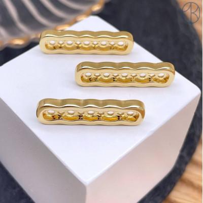 Бусина-разделитель на 5 рядов, цвет золото 25х7 мм 