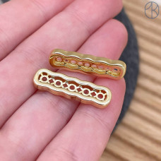 Бусина-разделитель на 5 рядов, цвет золото 25х7 мм 