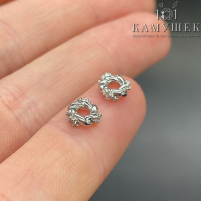 Бусина рондель цирконы, цвет серебро 6х2 мм