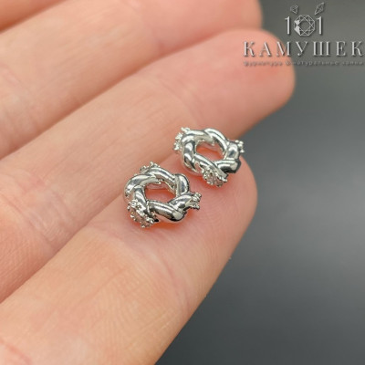 Бусина рондель цирконы, цвет серебро 8 мм