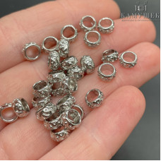 Бусина рондель, цвет серебро 6х3 мм 