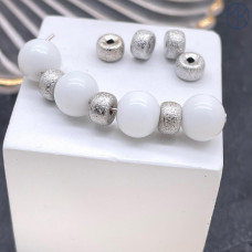 Бусина рондель, цвет серебро 6х3 мм