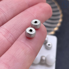 Бусина рондель, цвет серебро 6х3 мм