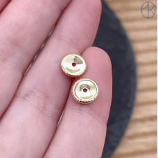 Бусина рондель, цвет золото 7 мм