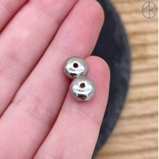 Бусина рондель огранка, цвет серебро 7 мм