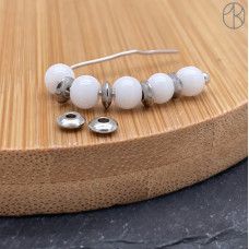 Бусина рондель сталь 4 мм уп. 6 шт., цвет серебро 