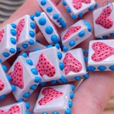 Бусина сердце №1 уп. 10 шт ~ 16 мм 