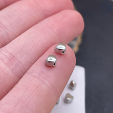 Бусина сердце, цвет серебро 4х2,5 мм 