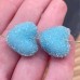 Бусина сердце сахарное голубое ~ 17 мм
