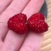 Бусина сердце сахарное красное ~ 17 мм