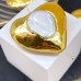 Бусина сердце жемчуг барокко, цвет золото ~ 30 мм 