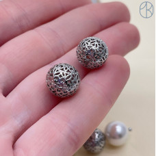 Бусина шар № 4, цвет серебро 11,5 мм