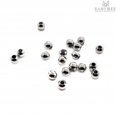 Бусина шар, цвет серебро 3 мм уп. 1гр 