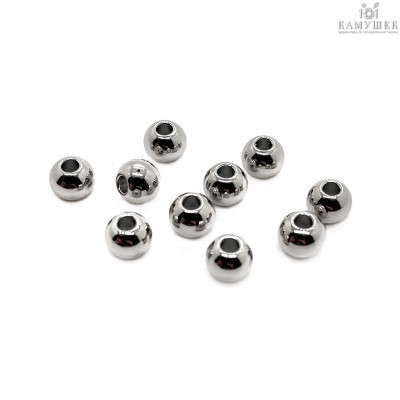 Бусина шар, цвет серебро 5 мм уп. 20шт