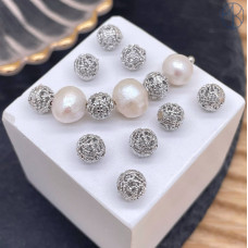 Бусина шар, цвет серебро 6 мм 