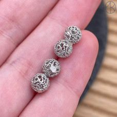 Бусина шар, цвет серебро 6 мм 