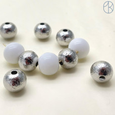Бусина шар, цвет серебро 8 мм