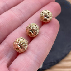 Бусина шар, цвет золото 10 мм