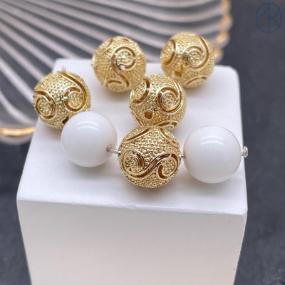 Бусина шар, цвет золото 11 мм