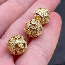 Бусина шар, цвет золото 11 мм