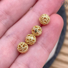 Бусина шар, цвет золото 6 мм 