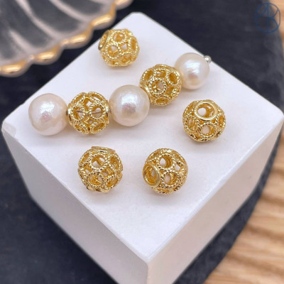 Бусина шар, цвет золото 7 мм 