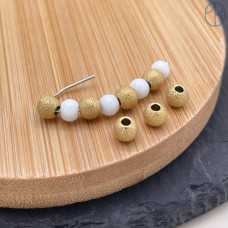 Бусина шар фактурный сталь 5 мм, цвет золото 18К Бусина шар фактурный сталь 5 мм, цвет золото 18К